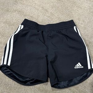 Adidas Black Shorts with White Stripes